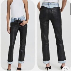 FRAME Le Sylvie Slender Straight Black Ice Jeans
